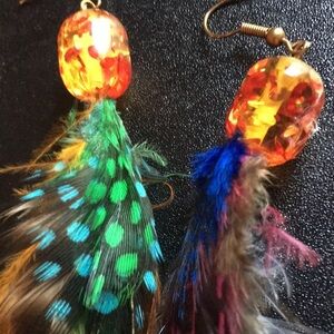 🌈 pretty Boho feather earrings!​